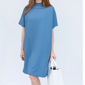 Frank & Eileen blue funnel neck dress size XS/S